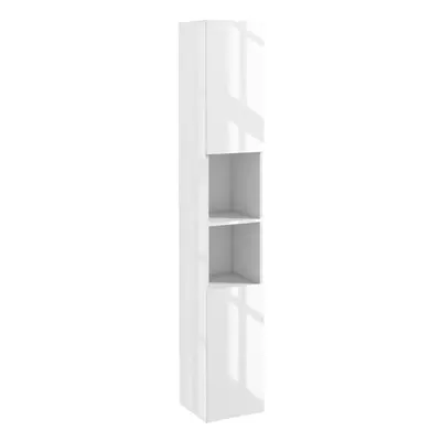 kleankin High Gloss Bathroom Floor Cabinet Storage Cupboard with Doors