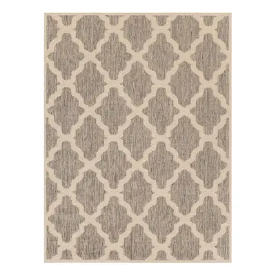 (Trellis - Grey, x cm) Non Slip Outdoor/Indoor Flatweave Rugs Patio garden Small Extra Large Mat