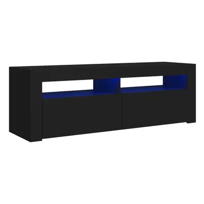 vidaXL TV Cabinet with LED Lights Black Hifi Stand Desk TV Unit Hifi Cabinet