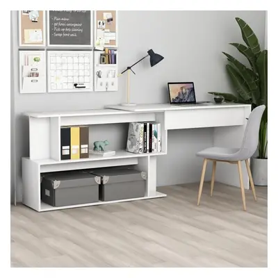 Corner Desk White 200x50x76 cm Chipboard