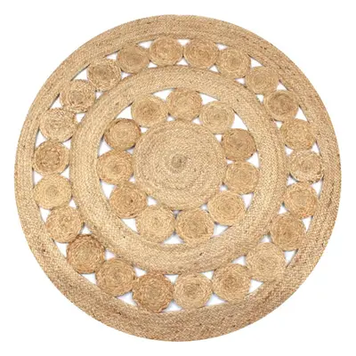 vidaXL Area Rug Braided Design Jute 120cm Round Home Living Room Floor Carpet