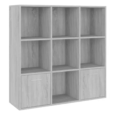 (grey sonoma) vidaXL Book Cabinet Highboard Book Rack Display Storage Shelf Engineered wood