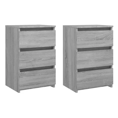 (grey sonoma, 2) vidaXL 1/2x Bed Cabinet Engineered Wood Side Storage Cabinet Multi Colours