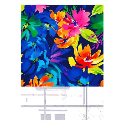 (150 cm Width x cm Drop, Blue) Listercartwright Azalea Floral Blackout Roller Blinds Windows Bli