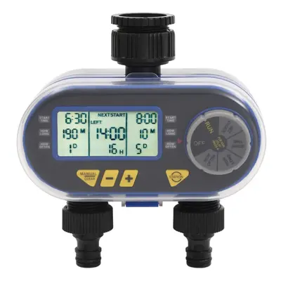 vidaXL Automatic Digital Water Timer with Dual Outlet Hose End Tap Timers