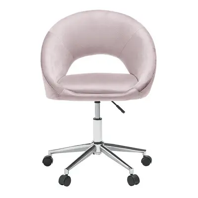 (Pink) LPD SKYLAR PINK/GREY OFFICE CHAIR - VELVET CHAIRS