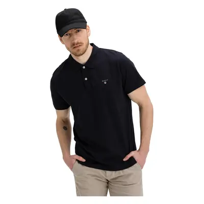 (Black, L) Gant Mens Original Pique Short Sleeve Polo Shirt