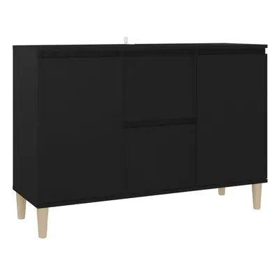 vidaXL Sideboard Black Engineered Wood Book Storage Cabinet Indoor Furniture