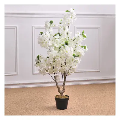 105cm Faux Cherry Flowering Tree in Pot for Outdoor Indoor