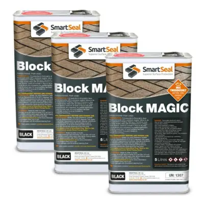 (Black, x Litres) Smartseal Block Magic - Re-Colouring Block Paving Sealer. Superior to Concrete