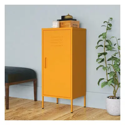 vidaXL Storage Cabinet Mustard Yellow Steel Cupboard Bookcase Book Cabinet