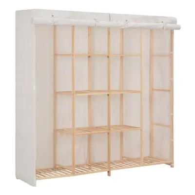 vidaXL Wardrobe White 173cm Fabric Clothes Storage Cupboard Cabinet Organiser