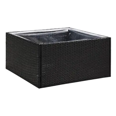 (black, x x cm) vidaXL Garden Planter Outdoor Planter Flower Patio Pot Plant Box Poly Rattan