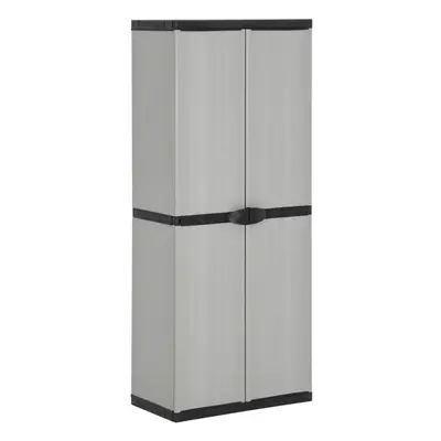 vidaXL Garden Storage Cabinet with Shelves Grey & Black Utility Cabinet Rack