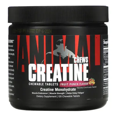 Animal, Creatine Chews, Fruit Punch, Chewable Tablets