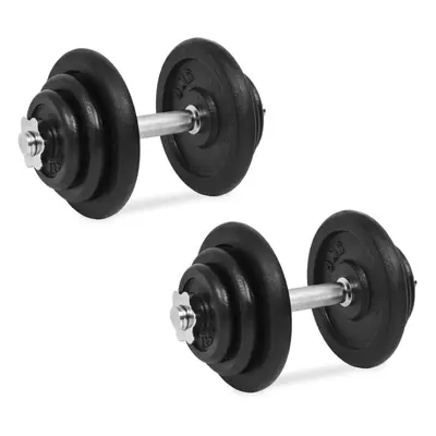 vidaXL Piece Dumbbell Set 40kg Cast Iron Gym Training Free Weight Plate