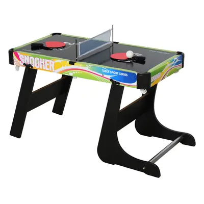 HOMCOM 4-in-1 Games Table w/ Hockey Football Table Tennis & Pool Arcade Gaming