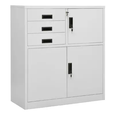 vidaXL Office Cabinet Light Grey Steel Furniture Filing File Storage Cabinet