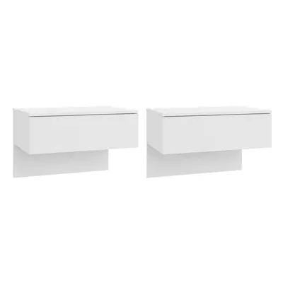 (high gloss white, 2) vidaXL Wall Bedside Cabinet Floating Nightstand Bedside Unit Hanging Cabin