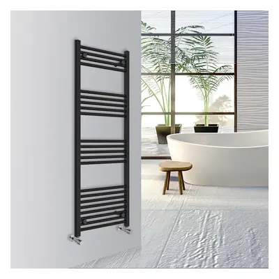 (Black, 1400x500mm) Warmehaus Straight Bathroom Heated Towel Rail Warmer Radiator Central Heatin