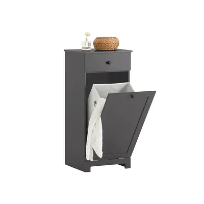 SoBuy BZR21-DG, Bathroom Laundry Basket Laundry Cabinet Bathroom