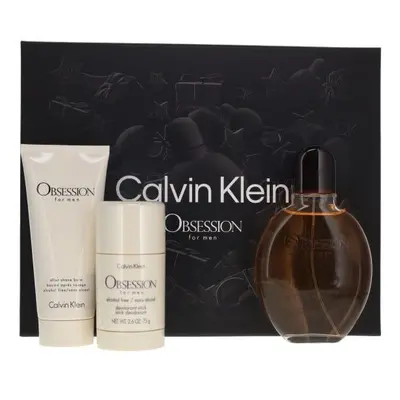 Calvin Klein Obsession For Men Gift Set Eau De Toilette 125ml + Aftershave Balm 75ml + Deodorant