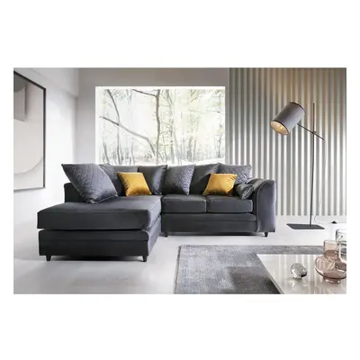 (Dark Grey, Left Facing) Chicago Velvet Corner Sofa