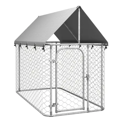 (200 x x cm) vidaXL Outdoor Dog Kennel with Roof Patio Enclosure Dog Cage Dog House Crate