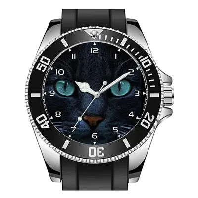 Black Cat Kitten Cute Close-up Rare Collectible Unisex Sporty Watch UK FAST