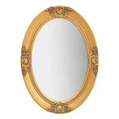 vidaXL Wall Mirror Baroque Style 50x70 cm Gold Hanging Makeup Bathroom Decor