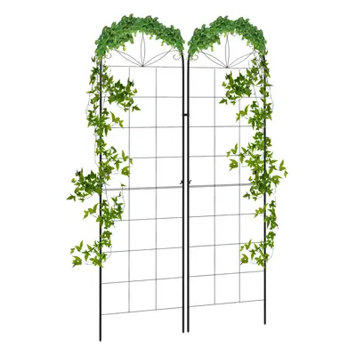 Outsunny Set of Metal Trellis for Climbing Plants, Grid Design, x 180cm