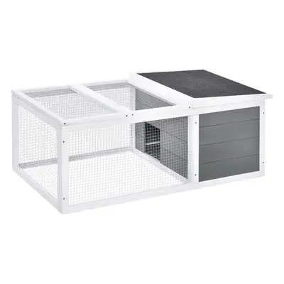 PawHut Rabbit Hutch Animal Cage Pet Run Cover, with Water-resistant Asphalt Roof