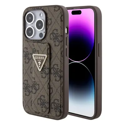 Guess Grip Stand 4G Triangle Strass Case for iphone Pro Max Brown