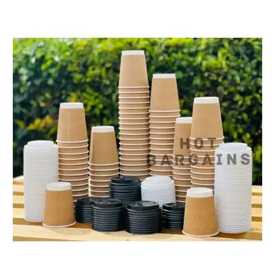 (HOT BARGAINS) 12oz Disposable Paper Coffee Cups