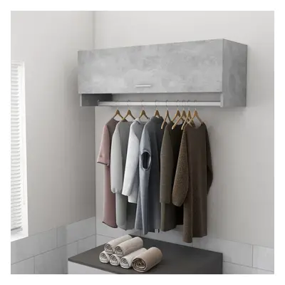 vidaXL Wardrobe Concrete Grey Chipboard Storage Cabinet Clothes Organiser Set