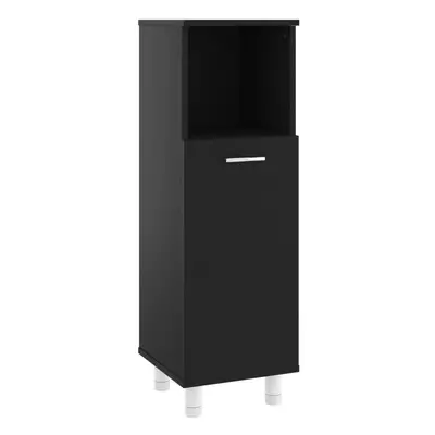 vidaXL Bathroom Cabinet Black Engineered Wood Washroom Cupboard Under Basin