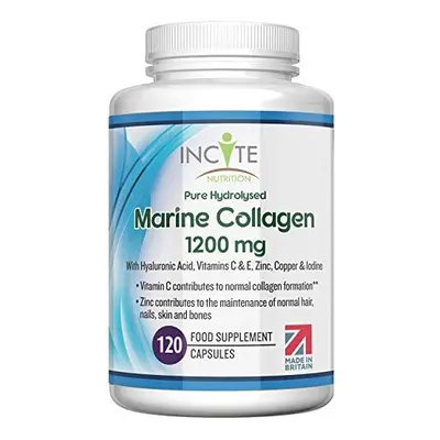 Marine Collagen 1200mg | High Strength Capsules Pure Superior Type Hydrolysed Marine Collagen En