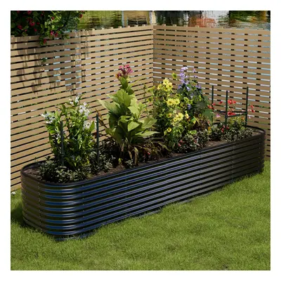 Anthracite Galvanized Raised Garden Beds Outdoor Large Metal Garden Box Planter Raised Beds 320c