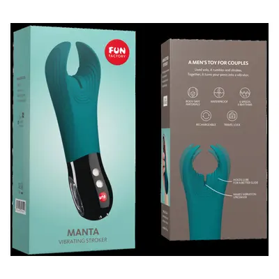 Fun Factory Manta Vibrating Male Stroker For Couples Vibrator Deep Blue Sex Toys