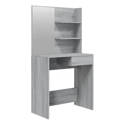 (Grey sonoma) vidaXL Dressing Table with Mirror Bedroom Makeup Vanity Desk Cosmetic Table