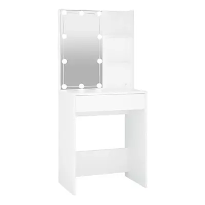 (White) vidaXL Dressing Table with LED Makeup Vanity Desk Cosmetic Table Multi Colours