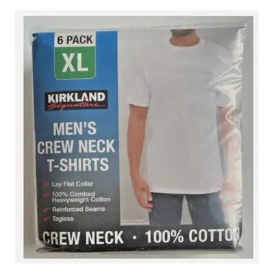 Kirkland Signature Men's Cotton Crewneck White T-Shirt Pack X-Large