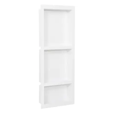 vidaXL Shower Niche with Compartments Matt White Home Bathroom Shampoo Shelf