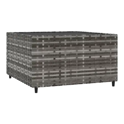 (grey) vidaXL Square Garden Coffee Table 50x50x30 cm Poly Rattan Table Multi Colours