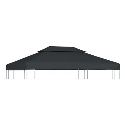 vidaXL 2-Tier Gazebo Top Cover 310g/mÂ² 4x3m Anthracite Roof Replacement Tent