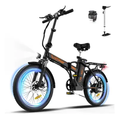 HITWAY Electric Bike for Adults 20" Fat Tire E Bike 250W, Folding Electric Bike, Mountain E Bike