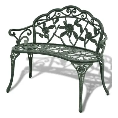 vidaXL Garden Bench 100cm Cast Aluminium Green Outdoor Patio Park Seat Chair