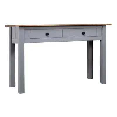 vidaXL Solid Wood Pine Console Table Grey Panama Range Drawers Hall Table