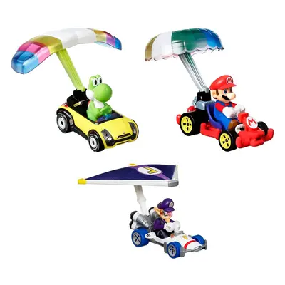 Hot Wheels Super Mario Character Car 3-Packs with Character Cars in Set, Gift for Kids & Collect