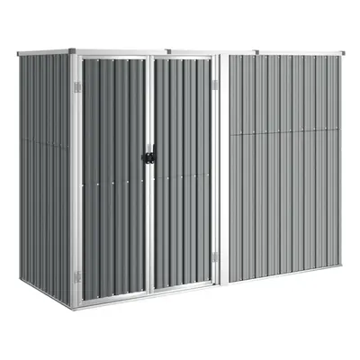 (grey, x x cm) vidaXL Garden Tool Shed Blanket Box Outdoor Tool Storage Shed Galvanised Steel